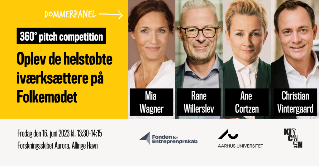 Pitchevent på Folkemødet 2023 - med Mia Wagner, Rane Willerslev, Ane Cortzen og Christian Vintergaard